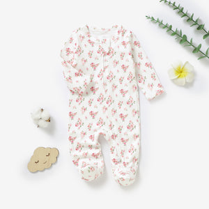 Organic Cotton Sleepsuit - Rose Blossom