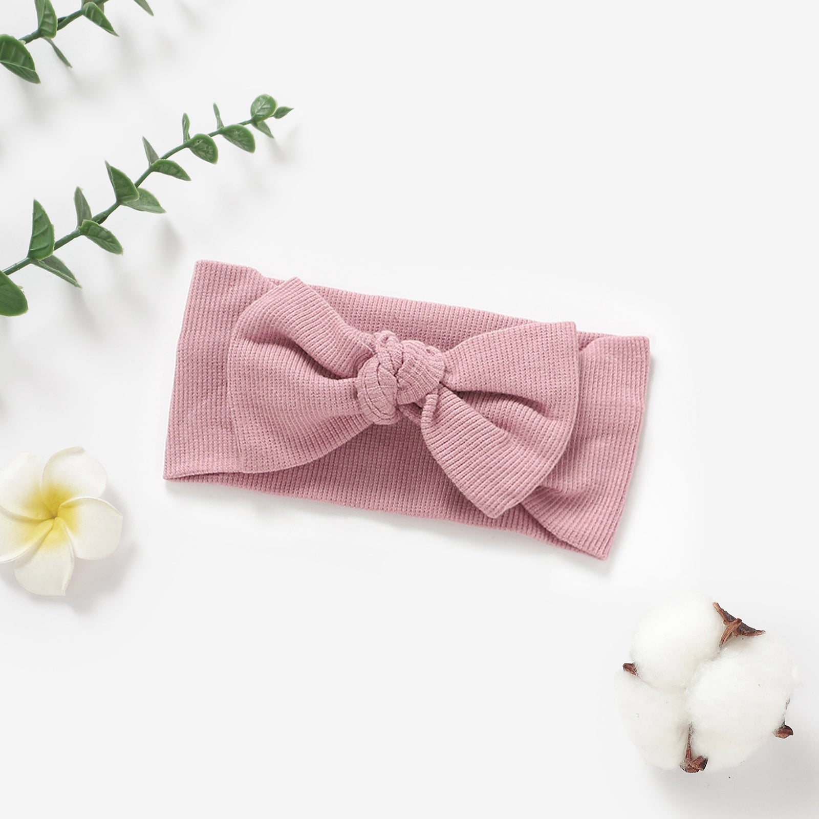 Organic Cotton Bow Headband - Dusty Rose