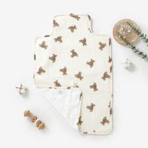 Organic Cotton Travel Changing Mat - Little Teddy Bear