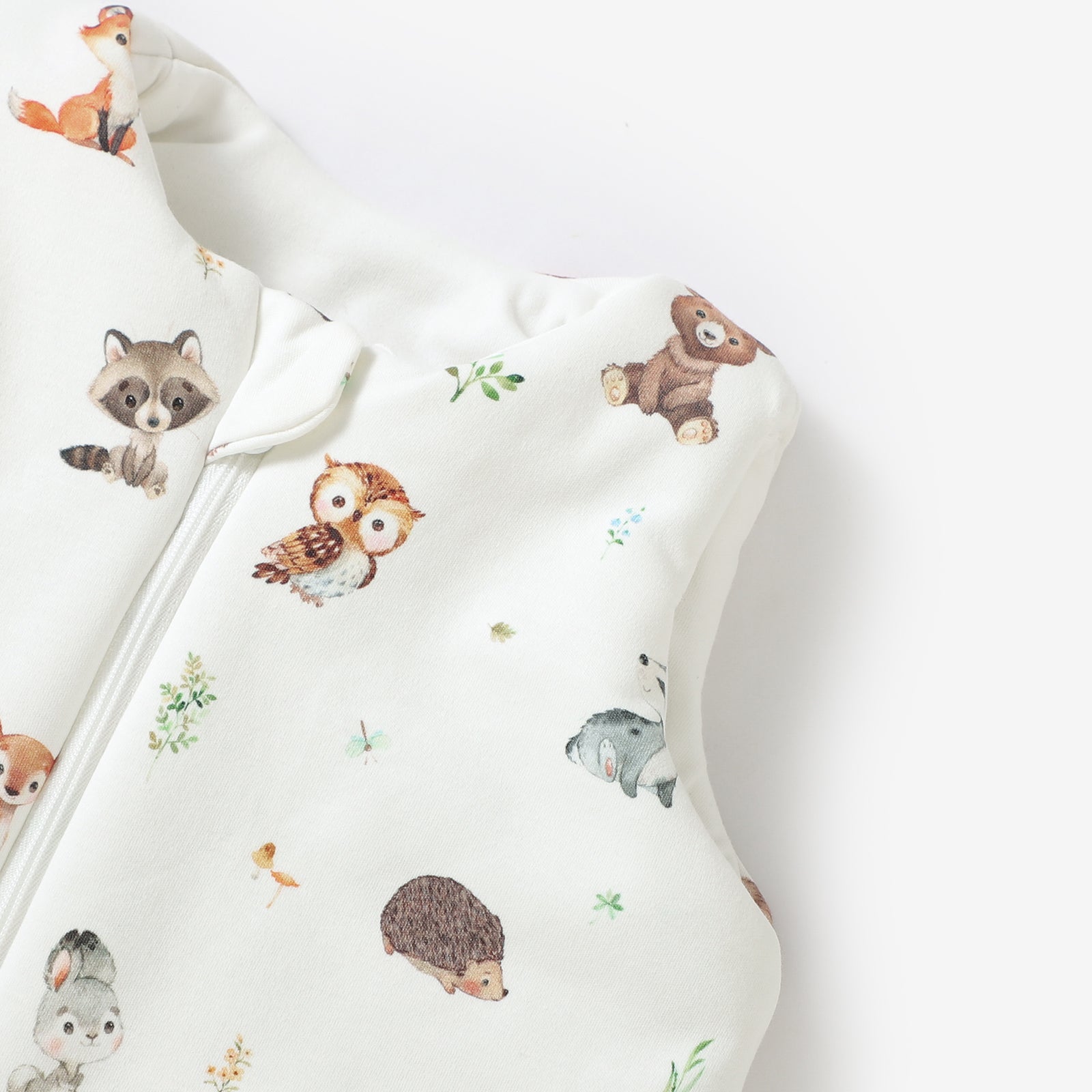 Organic Cotton Baby Sleeping Bag 3.5 Tog - Woodland Animals
