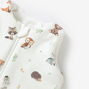 Organic Cotton Baby Sleeping Bag 3.5 Tog - Woodland Animals