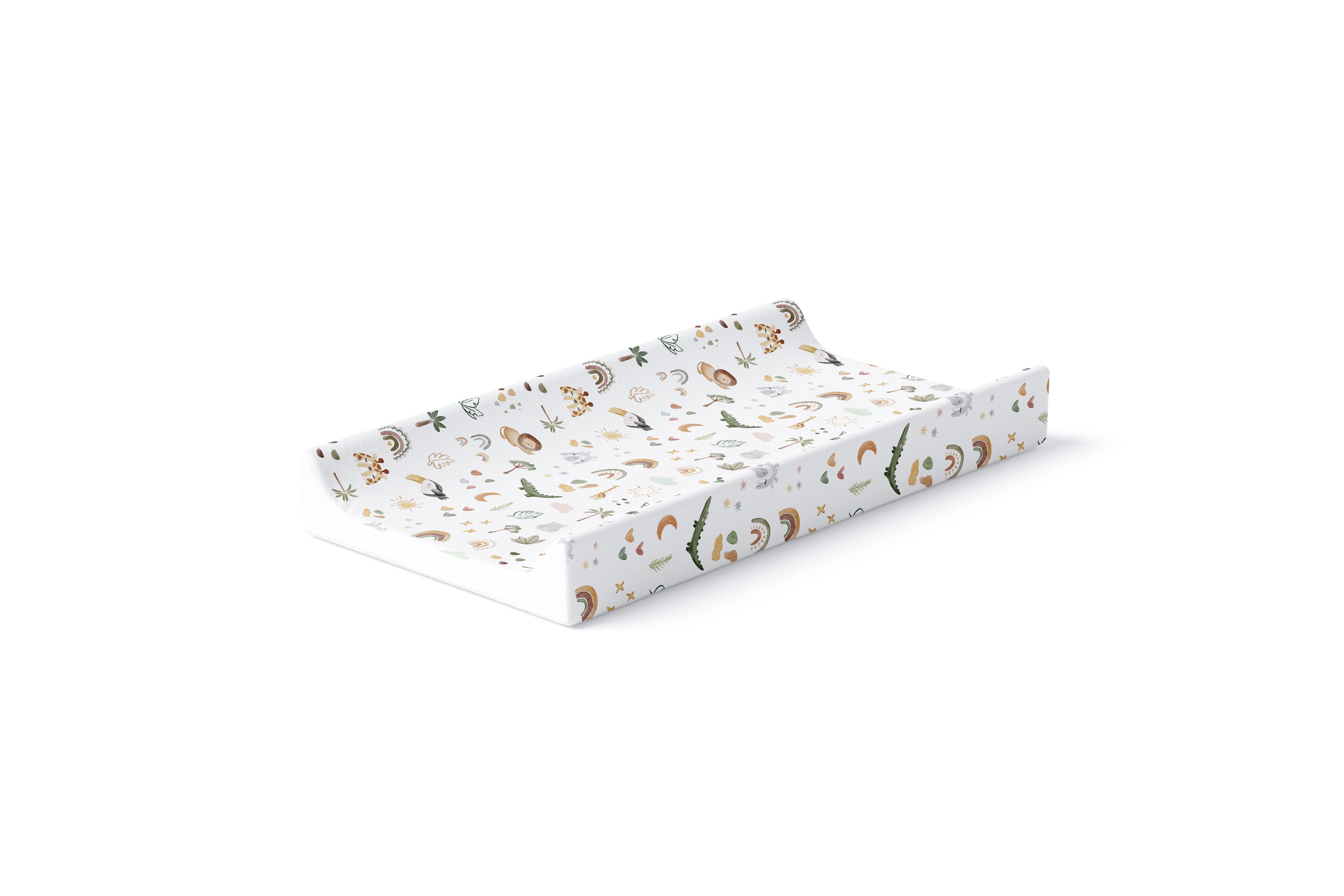 Anti Roll Wedge Changing Mat - Boho Safari Animals