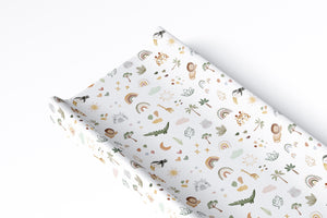 Anti Roll Wedge Changing Mat - Boho Safari Animals
