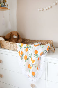 Clementine Organic Cotton & Bamboo Muslin Tassel Swaddle Blanket