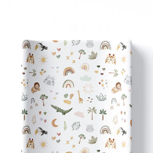 Anti Roll Wedge Changing Mat - Boho Safari Animals
