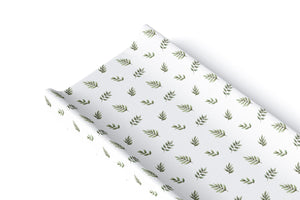 Anti Roll Wedge Changing Mat - Green Leaves