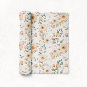 Silky Soft Organic Cotton & Bamboo Muslin Swaddle Blanket - Vintage Floral