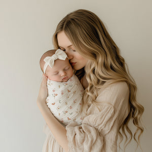 Silky Soft Organic Cotton & Bamboo Muslin Swaddle Blanket - Wildflower Meadow