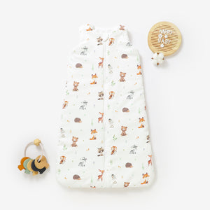 Organic Cotton Baby Sleeping Bag 3.5 Tog - Woodland Animals