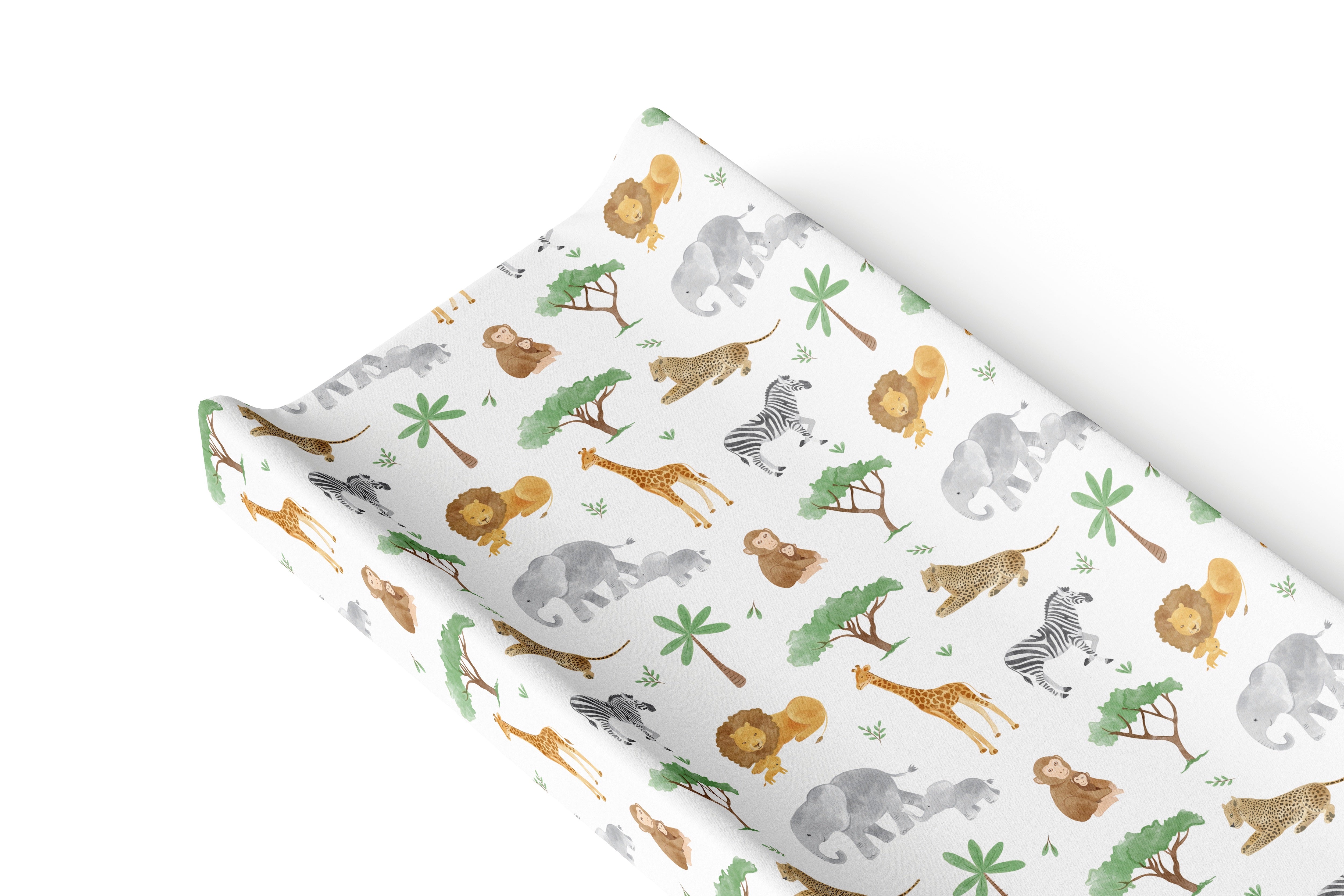 Anti Roll Wedge Changing Mat - Safari Animals