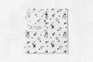 Silky Soft Organic Cotton & Bamboo Muslin Swaddle Blanket - Blueberry