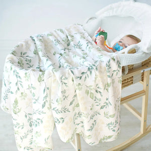 Leaf Bamboo Muslin Swaddle Blanket