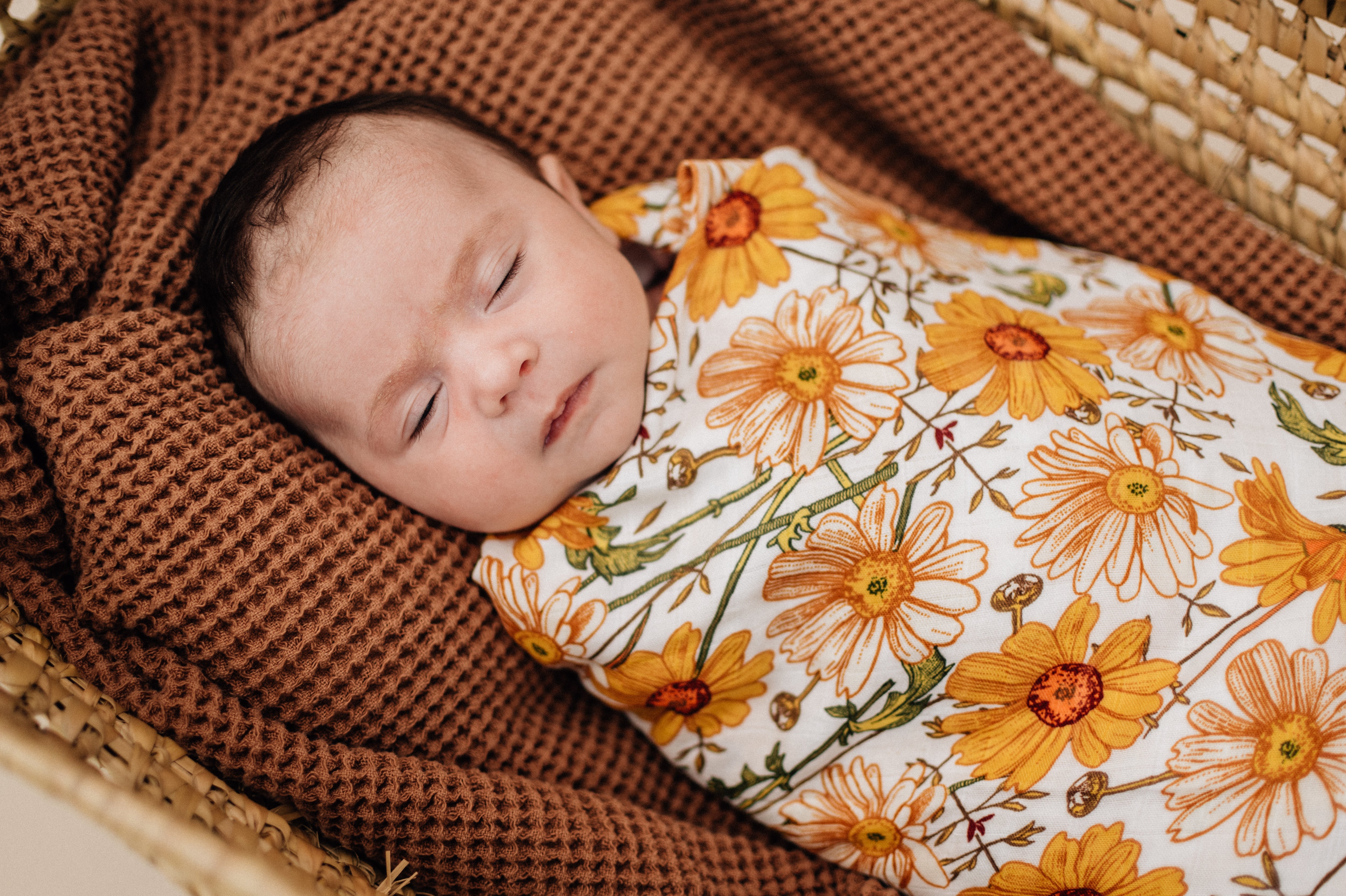 Daisy Bamboo Muslin Swaddle Blanket
