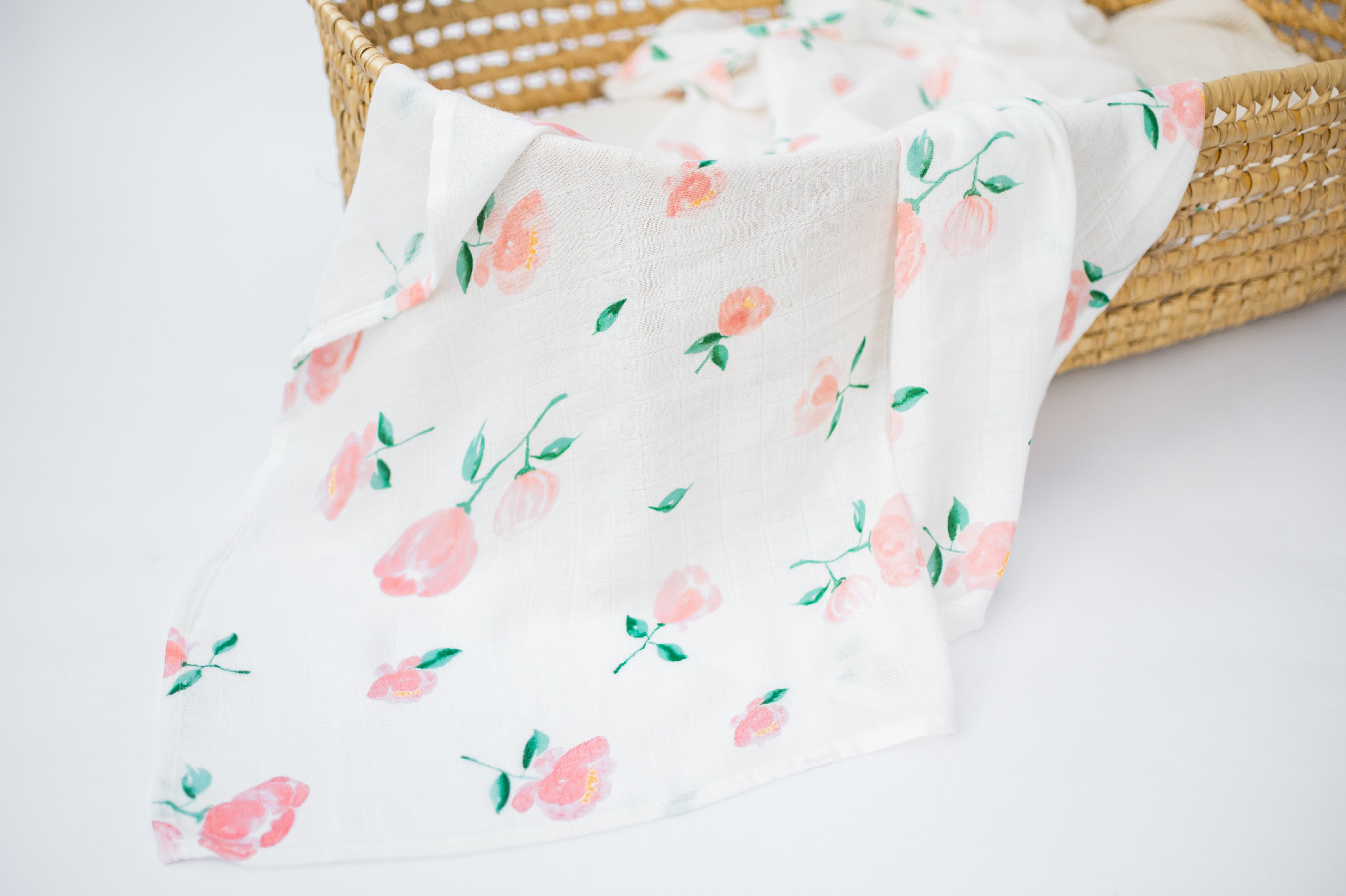 Wild Rose Bamboo Muslin Swaddle Blanket