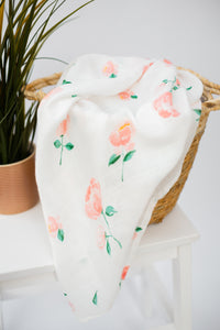 Wild Rose Bamboo Muslin Swaddle Blanket