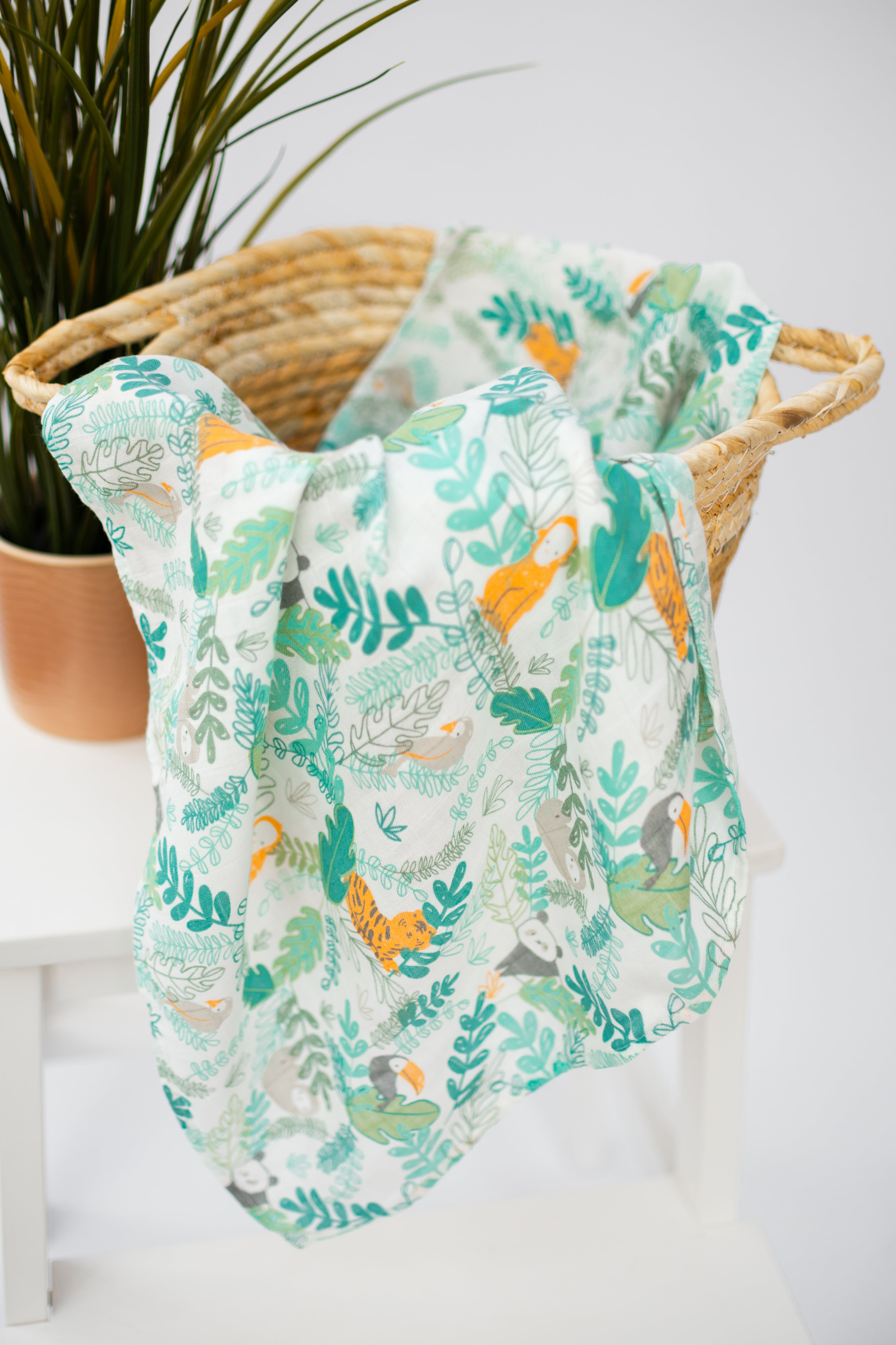 Rainforest Bamboo Muslin Swaddle Blanket