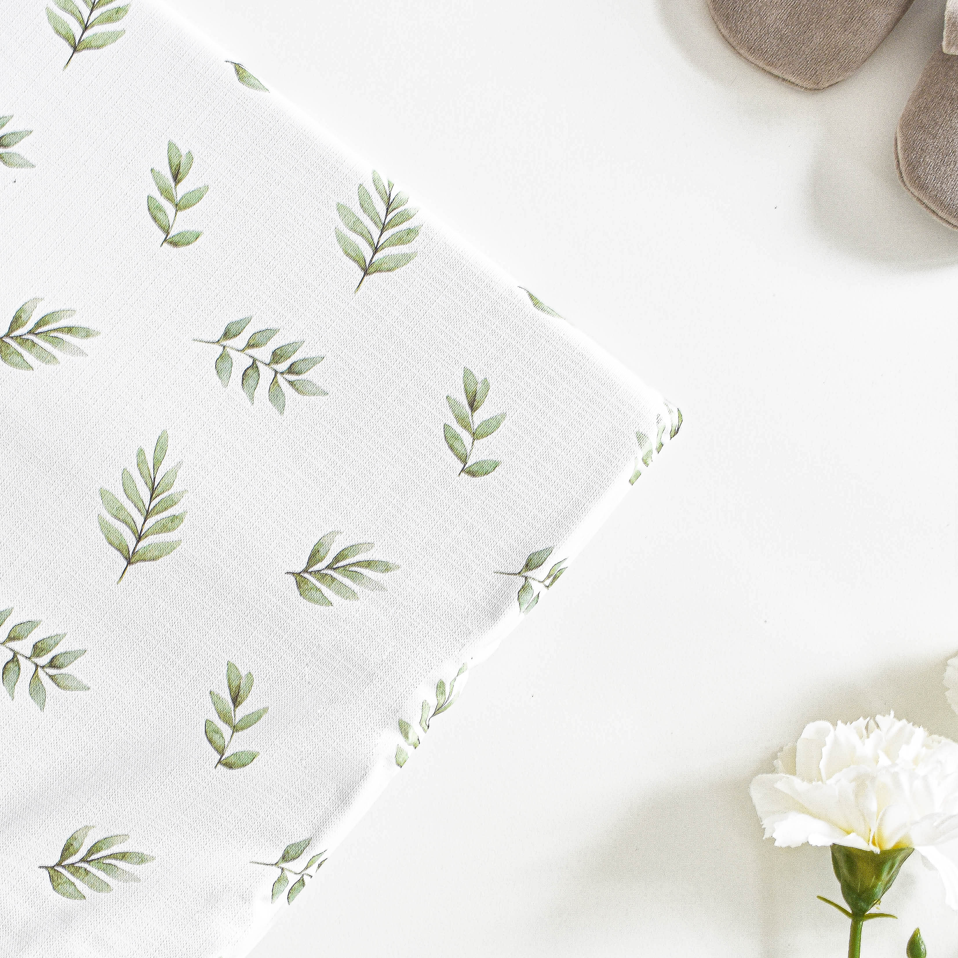 Travel Changing Mat - Green Leaves
