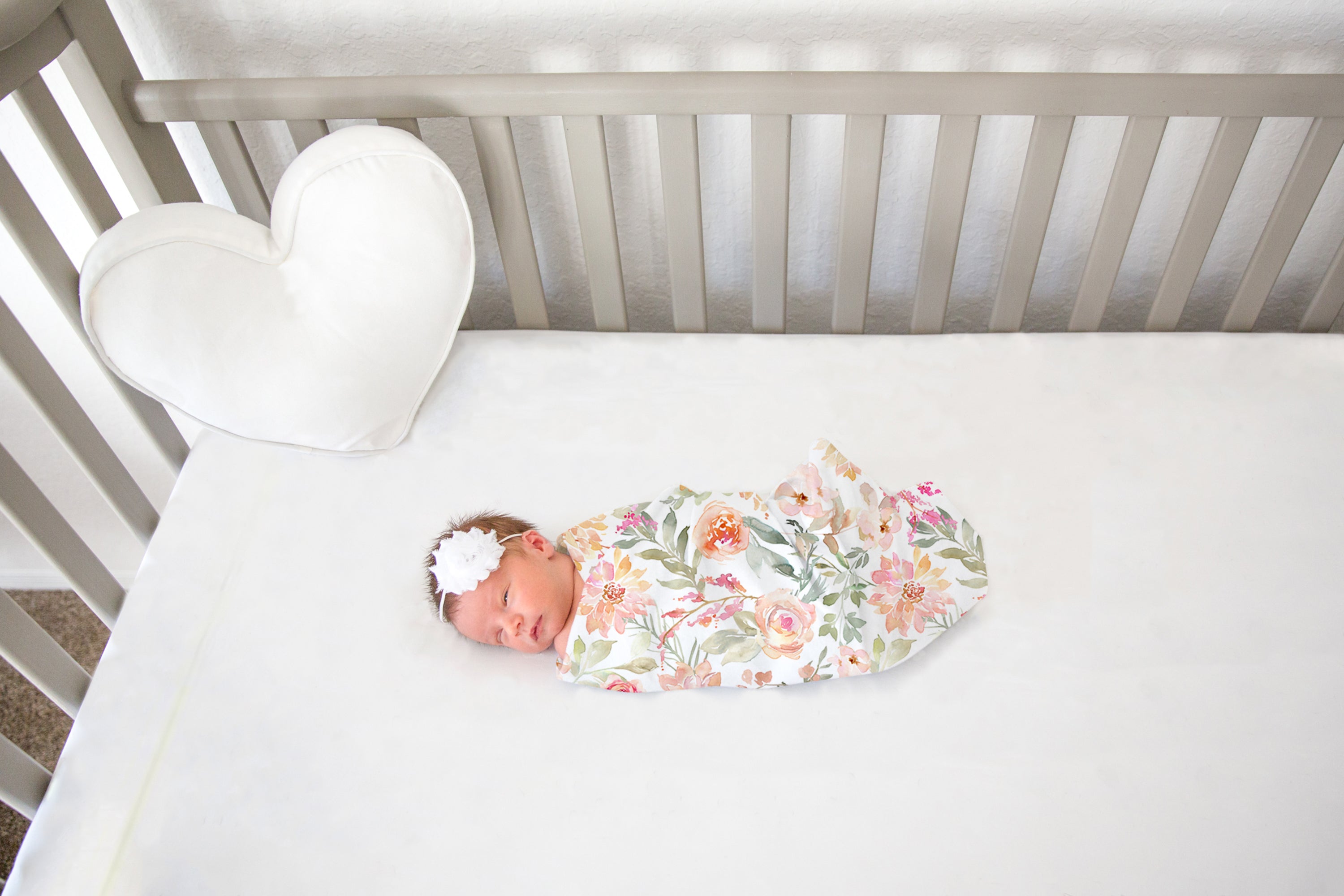 Silky Soft Organic Cotton & Bamboo Muslin Swaddle Blanket - Rose Garden