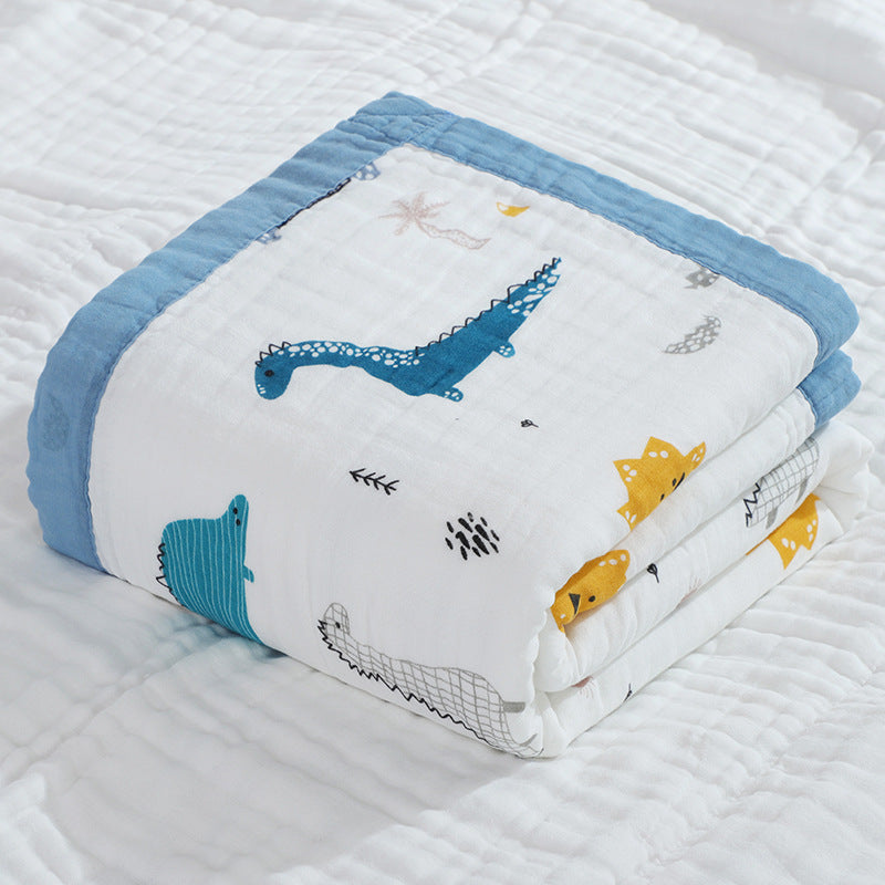 Modern Dinosaur Six Layer Cotton Muslin Blanket