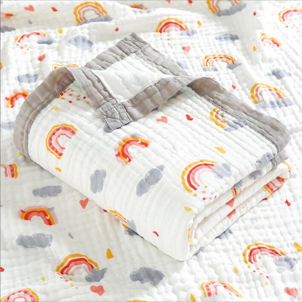 Rainbow & Cloud Six Layer Cotton Muslin Blanket
