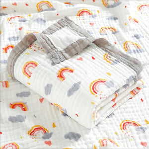 Rainbow & Cloud Six Layer Cotton Muslin Blanket