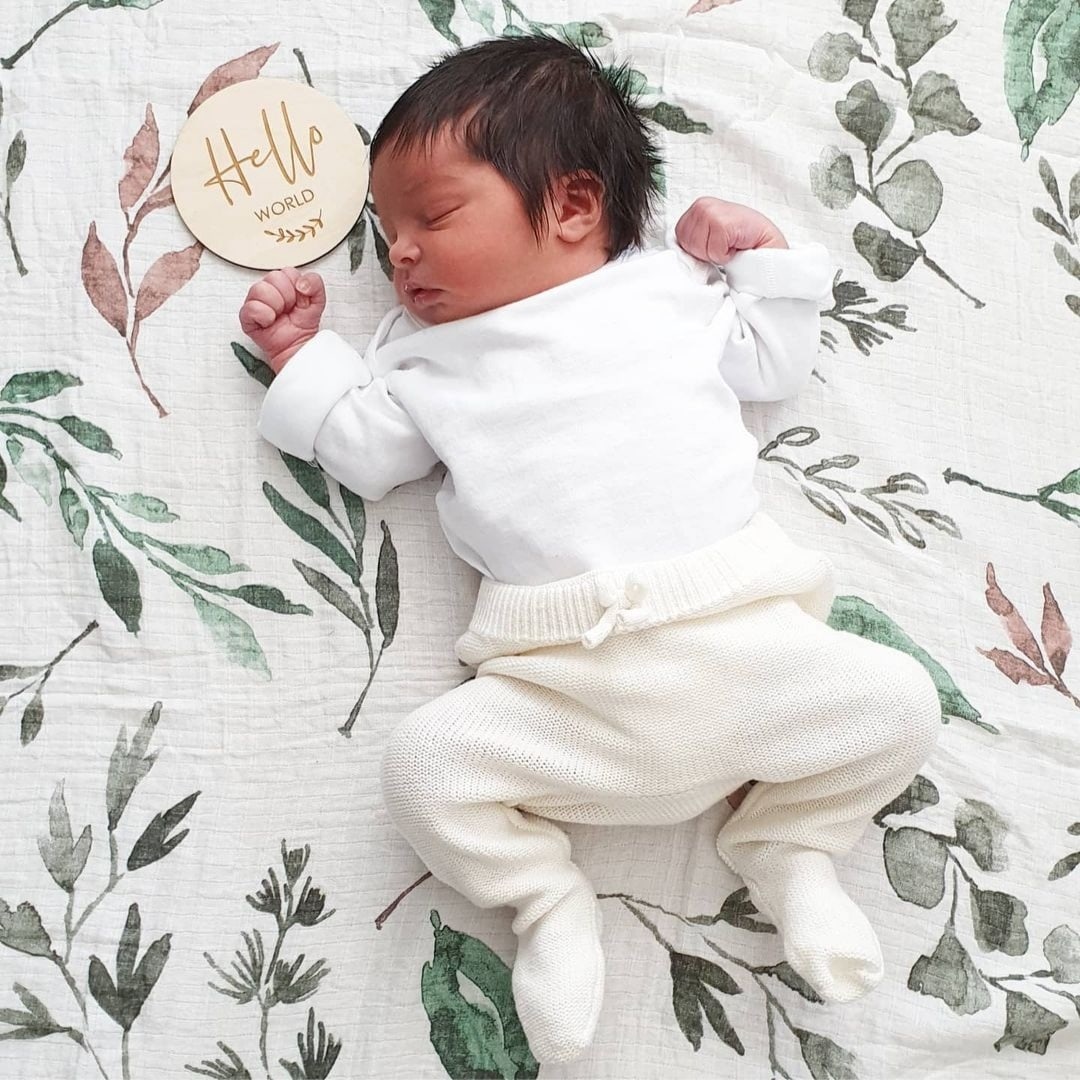 Leaf Organic Bamboo Muslin Swaddle Blanket