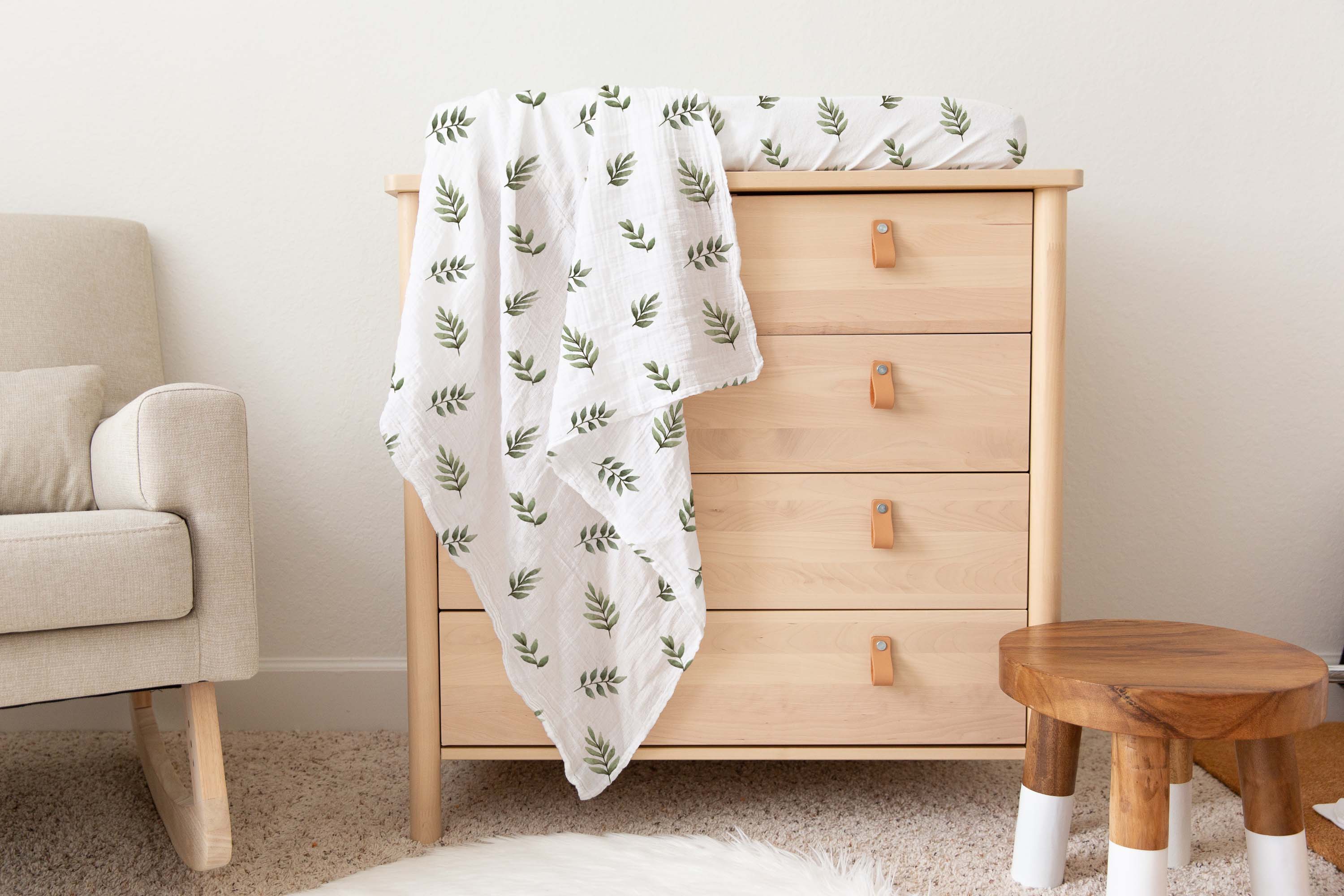 Green Leaves Large Muslin Swaddle