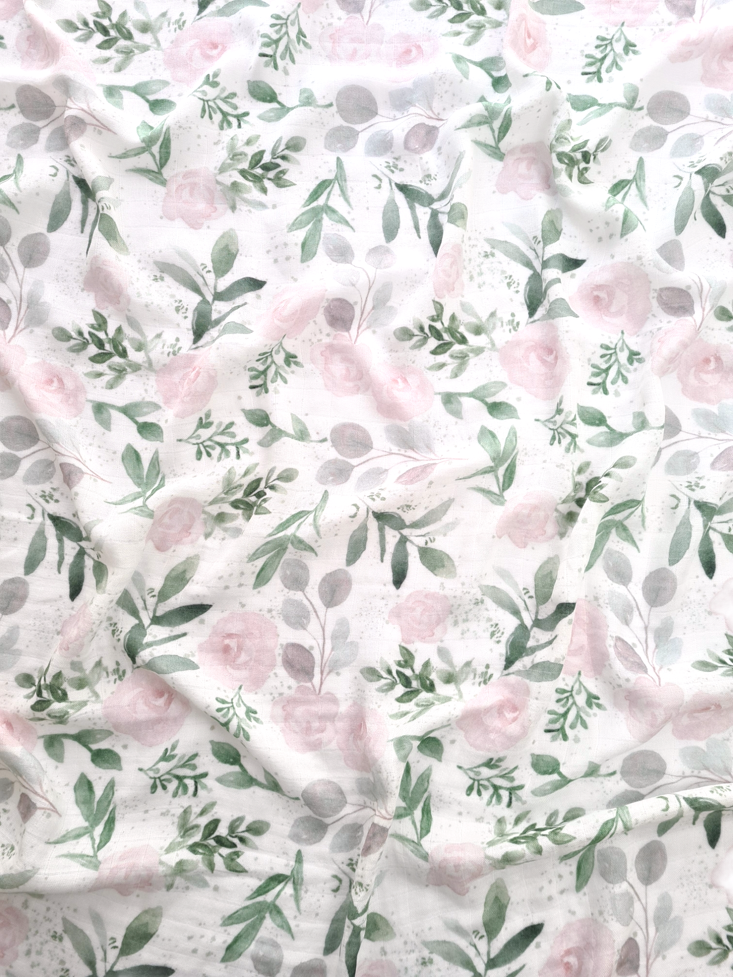 Rose & Leaf Silky Soft Organic Bamboo Muslin Swaddle Blanket