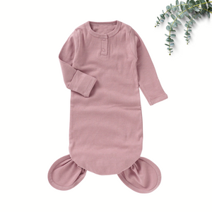 Organic Cotton Knotted Gown - Dusty Rose