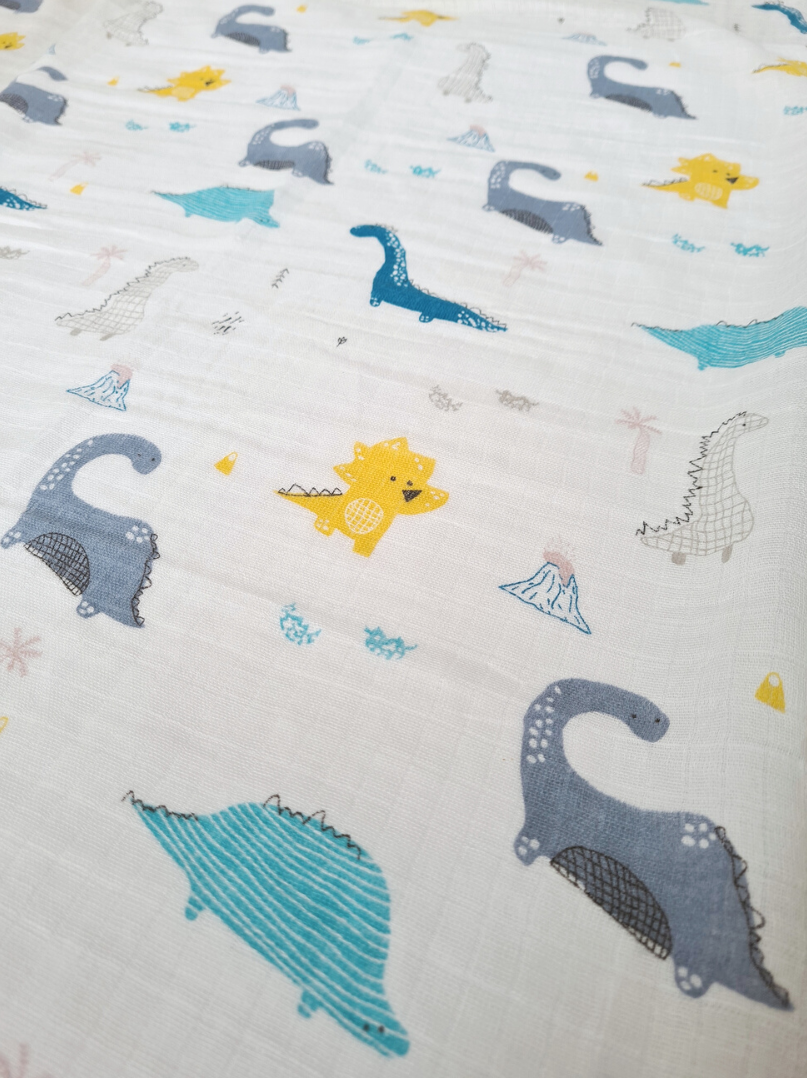 Dinosaur Cotton Muslin Swaddle Blanket