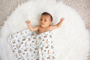 Silky Soft Organic Cotton & Bamboo Muslin Swaddle Blanket - Australian Animals