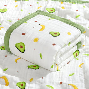 Avocado Six Layer Cotton Muslin Blanket
