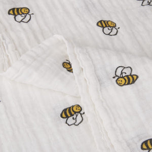 Bee Cotton Muslin Swaddle Blanket