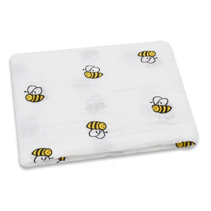 Bee Cotton Muslin Swaddle Blanket