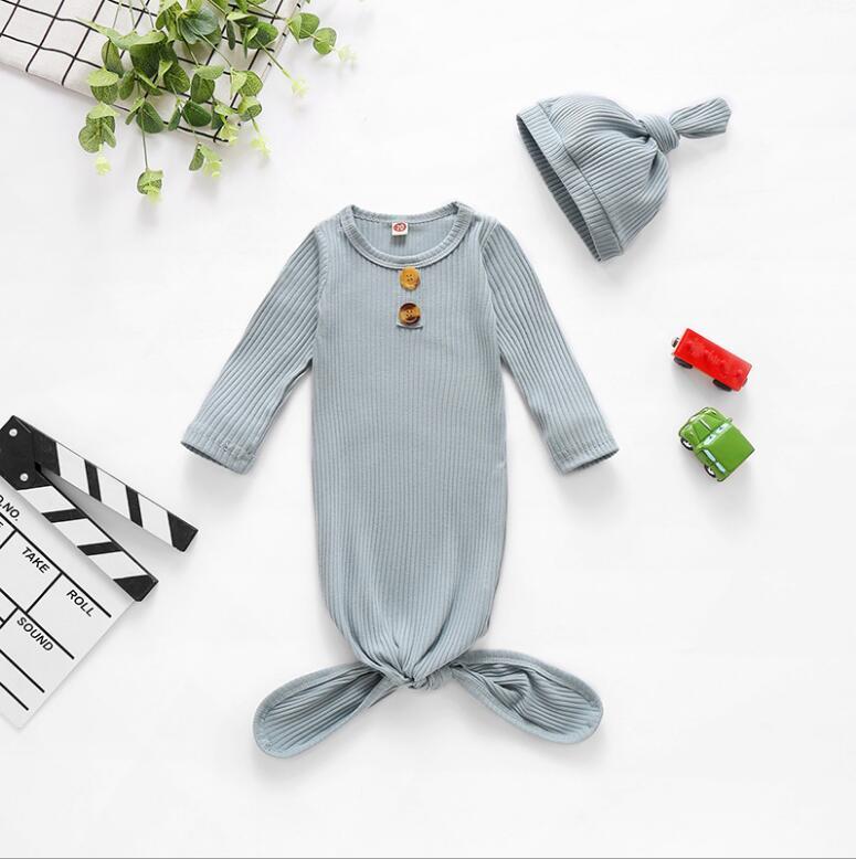 Knotted Gown & Hat Set - Powder Blue
