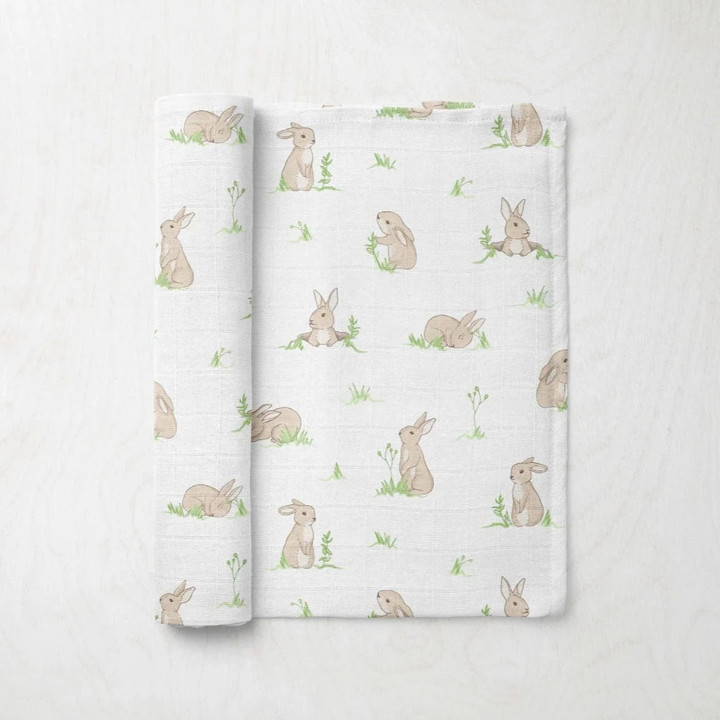 Bunny Muslin Swaddle Blanket