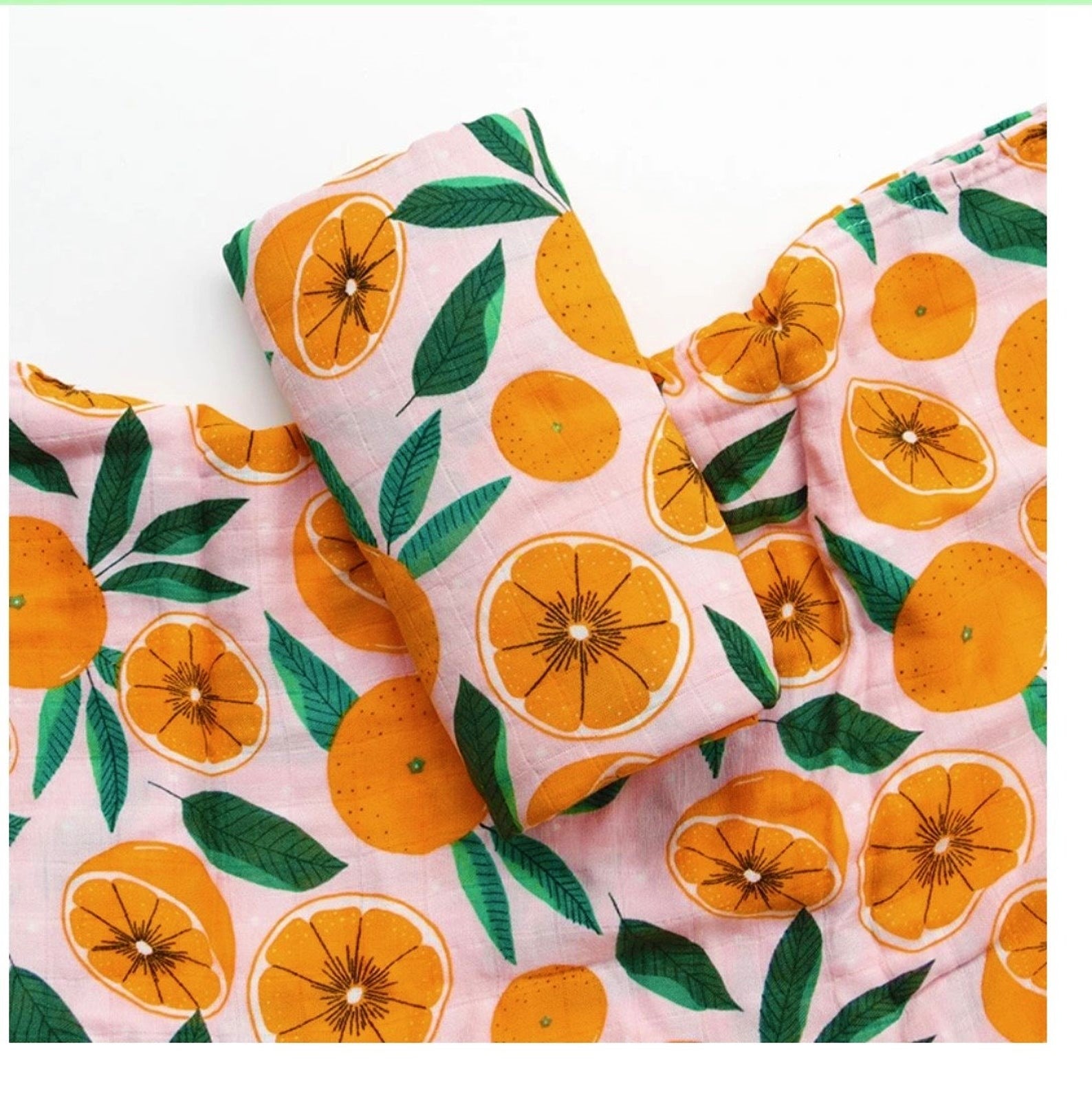 Orange Bamboo Muslin Swaddle Blanket