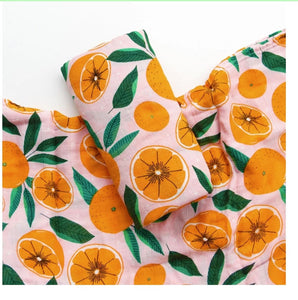Orange Bamboo Muslin Swaddle Blanket