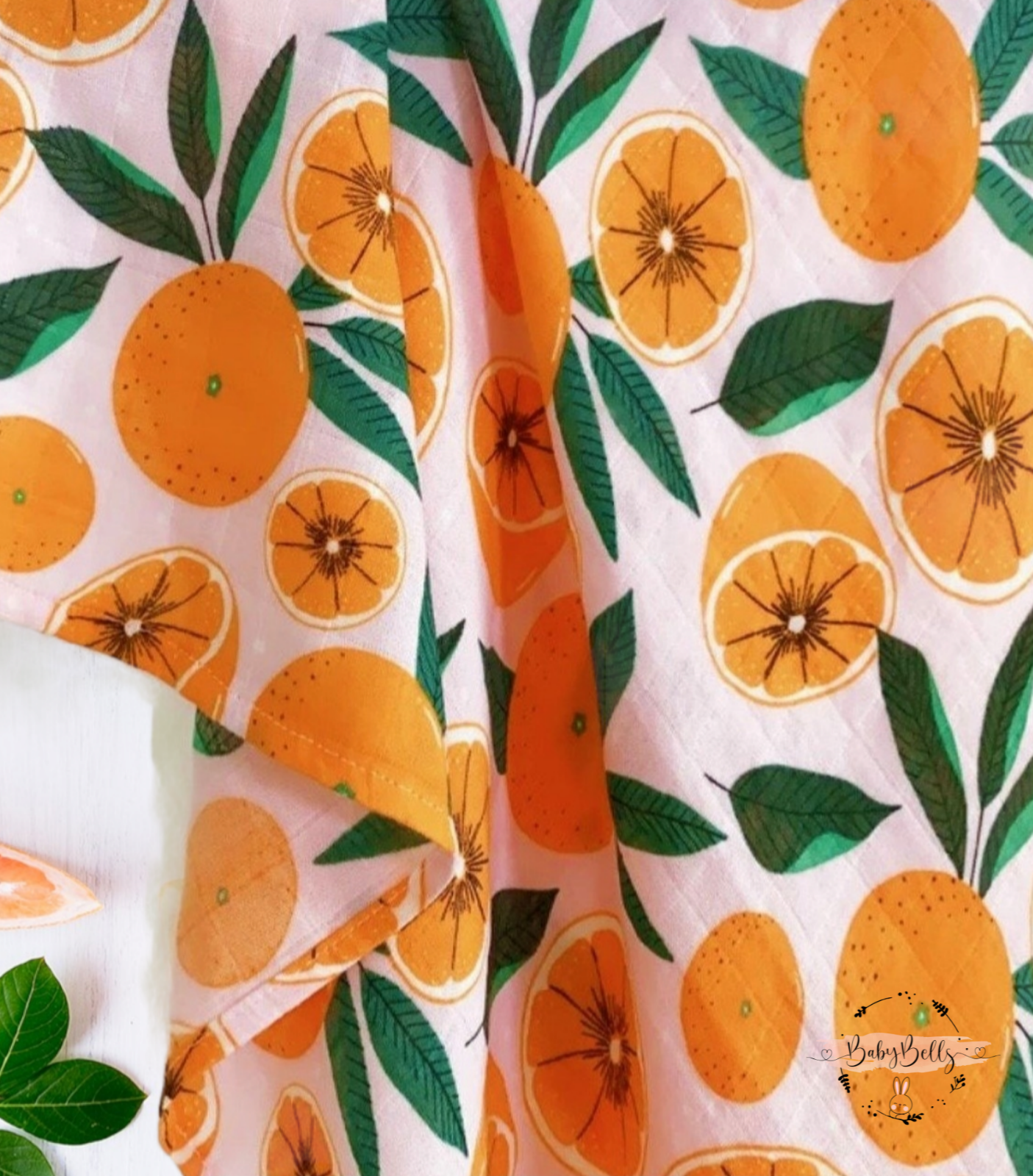 Orange Bamboo Muslin Swaddle Blanket