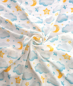 Cloud & Star Bamboo Muslin Swaddle Blanket