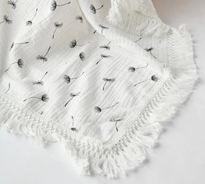 Dandelion Cotton Muslin Tassel Swaddle Blanket