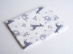 Giraffe & Elephant Cotton Muslin Swaddle Blanket