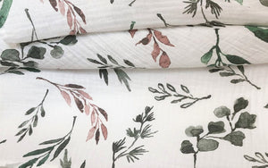 Leaf Cotton Muslin Swaddle Blanket