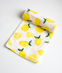 Lemon Cotton Muslin Swaddle Blanket