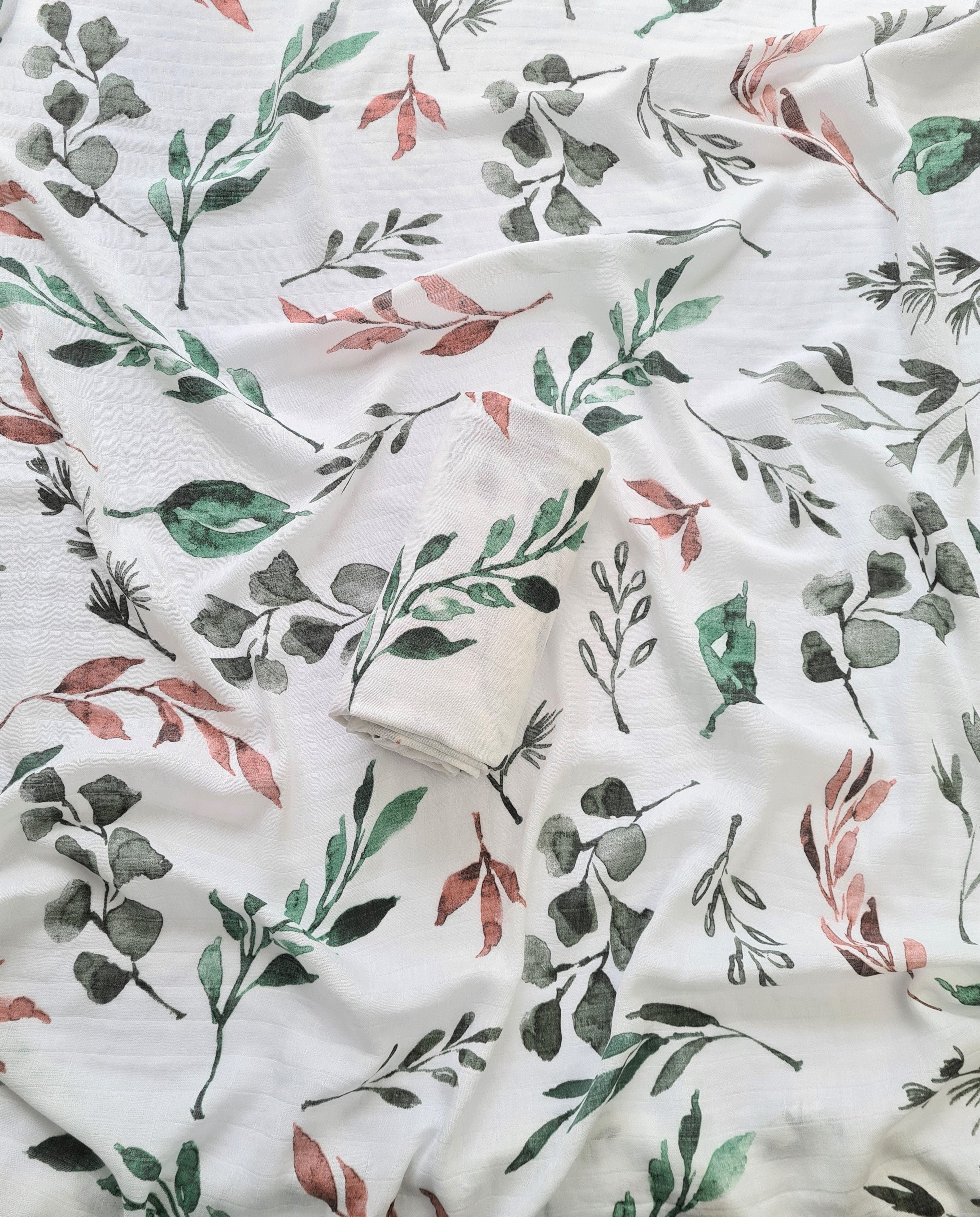 Leaf Organic Bamboo Muslin Swaddle Blanket