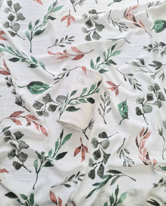 Leaf Organic Bamboo Muslin Swaddle Blanket