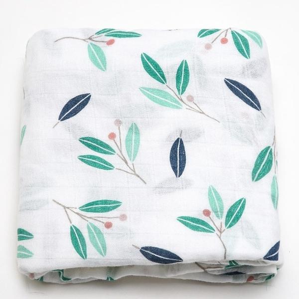 Gumnut Leaf Bamboo Muslin Swaddle Blanket