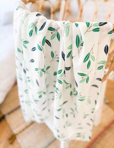 Gumnut Leaf Bamboo Muslin Swaddle Blanket