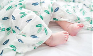 Gumnut Leaf Bamboo Muslin Swaddle Blanket