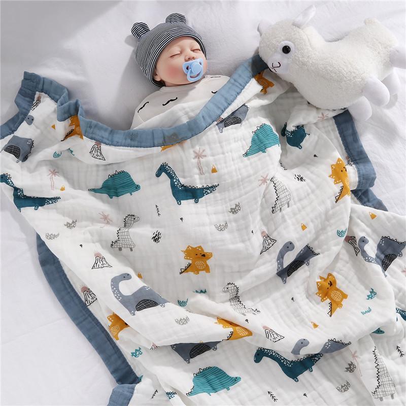Modern Dinosaur Six Layer Cotton Muslin Blanket